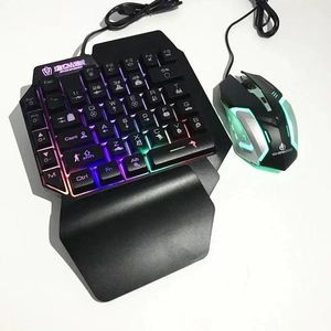 Tastiera da gioco f6 f6 tasti meccanici retroilluminazione RGB per PC Gamer Teclado Mecanico Clavier Taste multimediale tastiera con una sola mano LED con una parte posteriore portatile USB