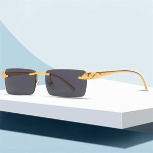 Luxuriöse Designer-Sonnenbrillen von hoher Qualität, 20 % Rabatt auf den Kopf, rahmenlos, quadratisch, aus Kupfer, klassisch, kann mit Myopie-Brillen ausgestattet werden