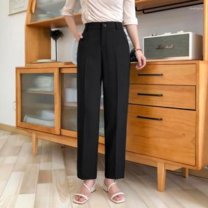 Women's Pants Formal Black Women Office Lady Style Work Wear Summer Thin High Quality Trousers Chiffon Pant Female Business Design