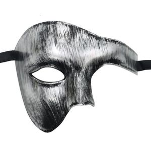 Maschere per feste Maschera per mascherata da uomo Vintage Fantasma dell'opera Costume da un occhio mezzo viso Festa veneziana Natale Puntelli di carnevale di Halloween 230327
