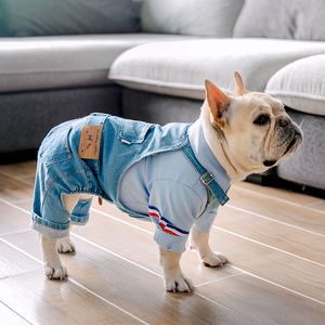 Odzież psa francuskie ubrania buldogowe do ubrania dla psów dżinsowy kombinezon dla zwierząt domowych dla psów ubrania odzieży zimowa płaszcz dla zwierząt domowych ropa perro 230327