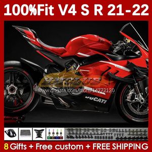 Motorcykelmässor för Ducati Street Fighter Panigale V 4 V4 S R V4S V4R 2018-2022 Kroppsarbete 167NO.4 V4-S V4-R Röd Stock BLK 21 22 V-4S V-4R 2021 2022 Injektion Gjutning Kropp