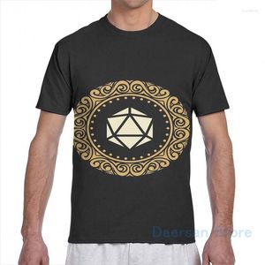 T-shirt da uomo Ornamento dorato Piatto poliedrico D20 Dadi T-shirt da uomo Donna Stampa all over Camicia da ragazza di moda Ragazzo Top Tees Manica corta