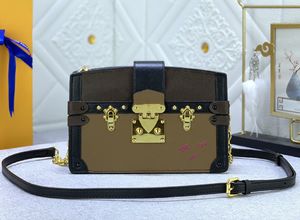 Modedesigner Crossbody Bag Luxury Womens Handväskor Pochette Trunkm Chain Cross Body Pures Flower Läger Läder axelväskor Toppkvalitet