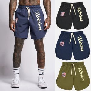 2023 New Muscle Type Men's Shorts Sports Bodybuilding Fitness Sports Leisure Running Breathable Products Sweat Shorts