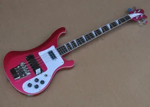 Rosewood Fingerboard 4 Strings Electric Bass Guitar med White Plate Chrome Hardware kan anpassas