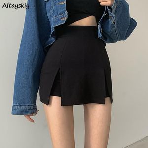 Kjolar kvinnor svart fashionabla bodycon ins allmatch streetwear sommar kvinnlig asymmetrisk mini sexig koreansk chic kpop faldas y2k 230327