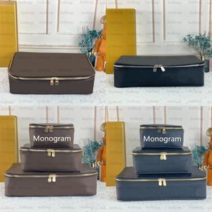 PACKING CUBE PM GM MM Bags Storage Jewelry gift Box Purse Cosmetic Monograms Canvas Leather Designer Luxury Suitcase Multi-Size Travel Bag M43690 M43689 M43688