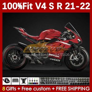 Carene moto per DUCATI Street Fighter Panigale V 4 V4 S R V4S V4R 2018-2022 Carrozzeria 167No.5 V4-S nero rosso blk V4-R 21 22 V-4S V-4R 2021 2022 Corpo per stampaggio ad iniezione