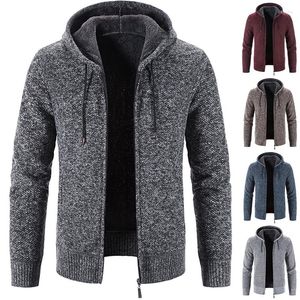 Maglioni da uomo Cappotto invernale Caldo maglione di cashmere Cardigan lavorato a maglia da uomo Abbigliamento sportivo casual di alta qualità con cerniera