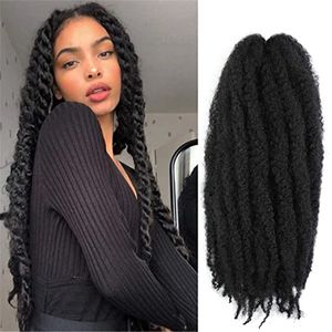 Crochet Marley Afro Kinky Braid Hair Short Dreadlock Soft Curly Twist 18 pollici Ombre Color Extension capelli sintetici