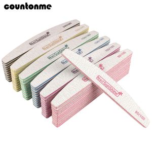 Nail Files 50pcs Acrylic Nail File Strong Sandpaper Nail Buffer Block For Manicure Lime a ongle 80100150180240320 Washable Boat Files 230325