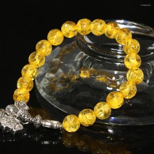 Strand Synthetic Resin Beeswax Popcorn 8mm Round Beads Bracelets High Quality Elegant Jewelry Making 7.5inch B2154