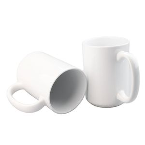 Sublimación en blanco Tazas de porcelana en blanco de 15 oz con mango grande Taza de cerámica clásica blanca resistente para café Co Dhfnm