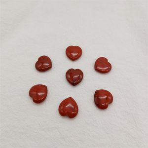 Figurki dekoracyjne 5pcs czerwony Jasper Healing Heart Natural Stone Chakra Crystal rzemiosło szlachetne Reiki Energy Power