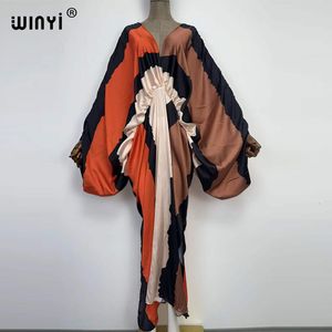 レディース水着ヨーロッパのサイズ以上の夏のファッションプリントwinyi kaftan robeセクシーなフェムマキシレディースローブロングビーチvneckボヘミアンドレス230327