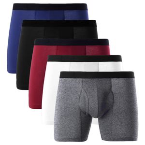 Underpants Men Panties Men's Long Leg Boxer Cotton Man Underwear Underpants Boxer Breathable Shorts European Size M L XL 2XL 5Pcs/lot 230327