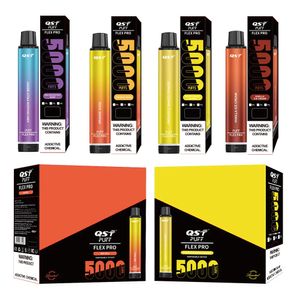 2023 NewPuff Flex Pro 5000 Puffs Recarregável Vape Descartável E Cigarro Vape Dispositivo 15 Sabores 550mAh Bateria 12ml Cartucho Starter Kit