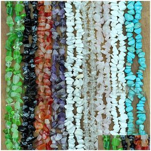 Stone 8Mm Classic Irregar Shape Loose Beads Large Natural Gravel Bracelet Necklace Making Diy Drop Delivery 202 Dhddz