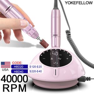 Nagelkonstutrustning 40000 rpm nagelborrmaskin med HD Display Manicure Machine Upgrade Electric Nail File med Cutter Nail Art Salon Tools 230325