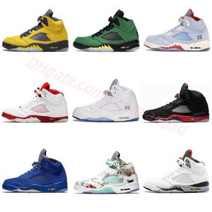 Jumpman 5 5s Männer Basketballschuhe Concord Off Freizeitschuhe Noir UNC University Blue Raging Bull Bluebird Aqua Fire Red Green Bean Easter Sail Trainer Sportschuhe