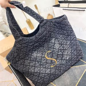Oversize womens totes large capacity shopping bags denim canvas handbags gold letter supersoft designer shoulder purses