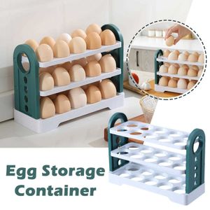 Storage Boxes Bins 1pc Egg Storage Container Large Capacity Egg Storage Fridge To Tool Easy Fresh-Keeping Egg Holder Use Case Container G9X1 P230324