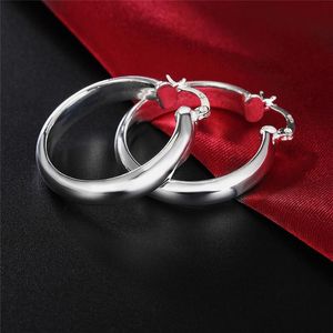 Hoop kolczyki Huggie Pure Silver Large For Women Big Round Circle Earing Brincos Femme 2023 Trendy Biżuteria Akcesoria Bijoux