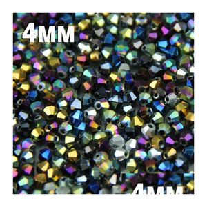 Other 4Mm 100Pcs Be Austrian Crystals Loose Beads Ball Supply Surface Color Plating Bracelet Necklace Jewelry Making Diy Drop Del Dhqtj