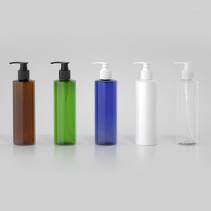 Vorratsflaschen Großhandel 30 Stück 250 ml schwarze runde Schraubenpumpe Lotionsbehälter für Kosmetikverpackungen Shampoo-Flasche mit Spender