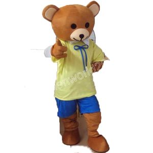 Hot Sales Bear Mascot Costume Simulation Cartoon Character Outfits Suit vuxna outfit jul karneval fancy klänning för män kvinnor