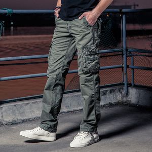 Men's Pants Many Pocket Tactical Pants Army Male Camo Jogger Plus Size Cotton Trousers Zip Military Style Camouflage Black Men's Cargo Pants 230327