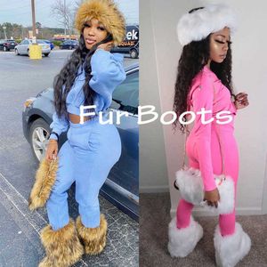 Boots Female Women Lady Faux Fur Ankle Bag Headband Set Furry Snow Fluffy Plush Amazing Shoes and Purse 1222