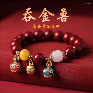 Bangle Chinese Elegant Lady Cinnabar Armband Fashion Fortune Lucky Charm Red Boutique Jewelry Girl Gift