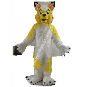 Hot Sales Fursuit Husky Dog Mascot Costume Top Cartoon Anime Personagem Carnaval Unissex Adultos Tamanho da festa de aniversário de Natal