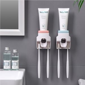 Toothbrush Holders bathroom automatic toothpaste dispWaterproof Lazy Toothpaste Squeezer Toothbrush Holder Automatic Squeezer bathroom products 230327