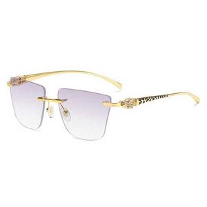 Luxuriöse Designer-Modesonnenbrillen. 20 % Rabatt auf Metallkopf, rahmenlos, Schnittkante, Netzrot, gleiche Modebrille