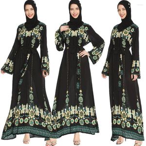 Ethnic Clothing Abaya Muslim Women Print Long Maxi Dress Turkish Kaftan Arab Robe Party Gown Jilbab Islamic Ramadan Caftan Vintage