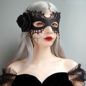 Party Masken Bar Tanz Halloween Ghost Festival Halbe Gesichtsmaske Prom Damen Maske Party Spitze Schleier Schwarz Sexy 230327