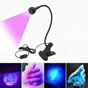 Led Ultraviolet Lights Clip-On Flexible Metal Tube UV Lamp USB Mini UV Gel Curing Light Desk Lamp Nail Dryer For DIY Nail Art