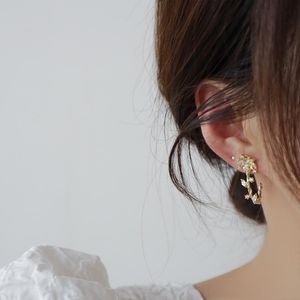 Stud Earrings SJGU-317 Fashion Jewelry Crystal Leaves Flower Exquisite For Woman Holiday Party Elegant Earring