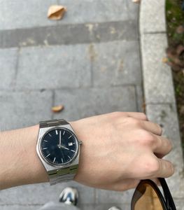 40 mm męskie obserwuj czarny biały rozkładka bullue klasyczny dolny pasek stalowy Montre femme po prostu zwykłe, delikatne zegarek na męski biznes luksus SB044 B23