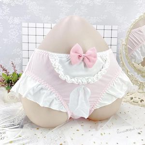 Underpants Women Men Sissy Gay Cute Pouch Thongs Japanese Style Bow G-String Ladies Uniform Temptation Underwear Panties