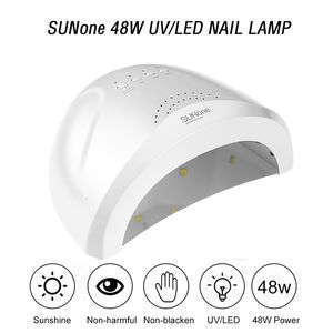 Nail Dryers SUNone 48W UV LED Lamp for Nails Professional Gel Polish Drying Lamp With 4 Gear Timer Smart Nail Dryer Manicure Equipment Tools 230325