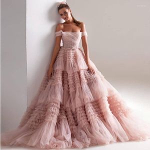 Party Dresses Fashion Ball Gown Evening Off the Shoulder Corset Layered Puffy Tulle Long Wedding Prom Dress Luxury Plus Size 2023