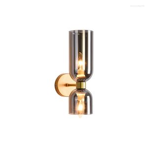 Wall Lamps Modern Fashion Personality Creative Aisle Balcony Glass Bedroom Bedside Decoration Light Fixture Simple Nordic Room Lamp