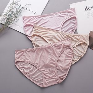 Women's Panties 3 PACK 100% Pure Knit Silk Women's Sexy Lace Panties Brief Underwear Lingerie M L XL 2XL SG014 230327