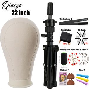 Wig Stand Wig Stand Tripod Canvas Block Wig Head Adjustable Hairdresser Training Head Stand Set For Wig Display Styling Salon Home Used 230327