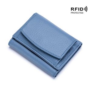 Wallets New 2022 Small Women's Wallet Female Genuine Leather Coin Purses Luxury Designer Card Holder Clutch Ladies Money Bags Handbags G230327