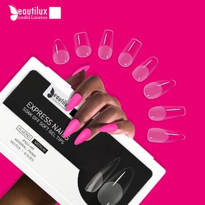 偽の爪Beautilux Express Nailsは柔らかいトレースレスジェルチッププレスを浸します。